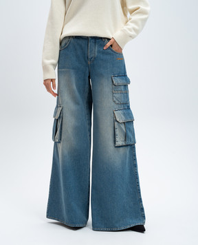 Off-White Blue logo cargo jeans OWYB019F24DEN002