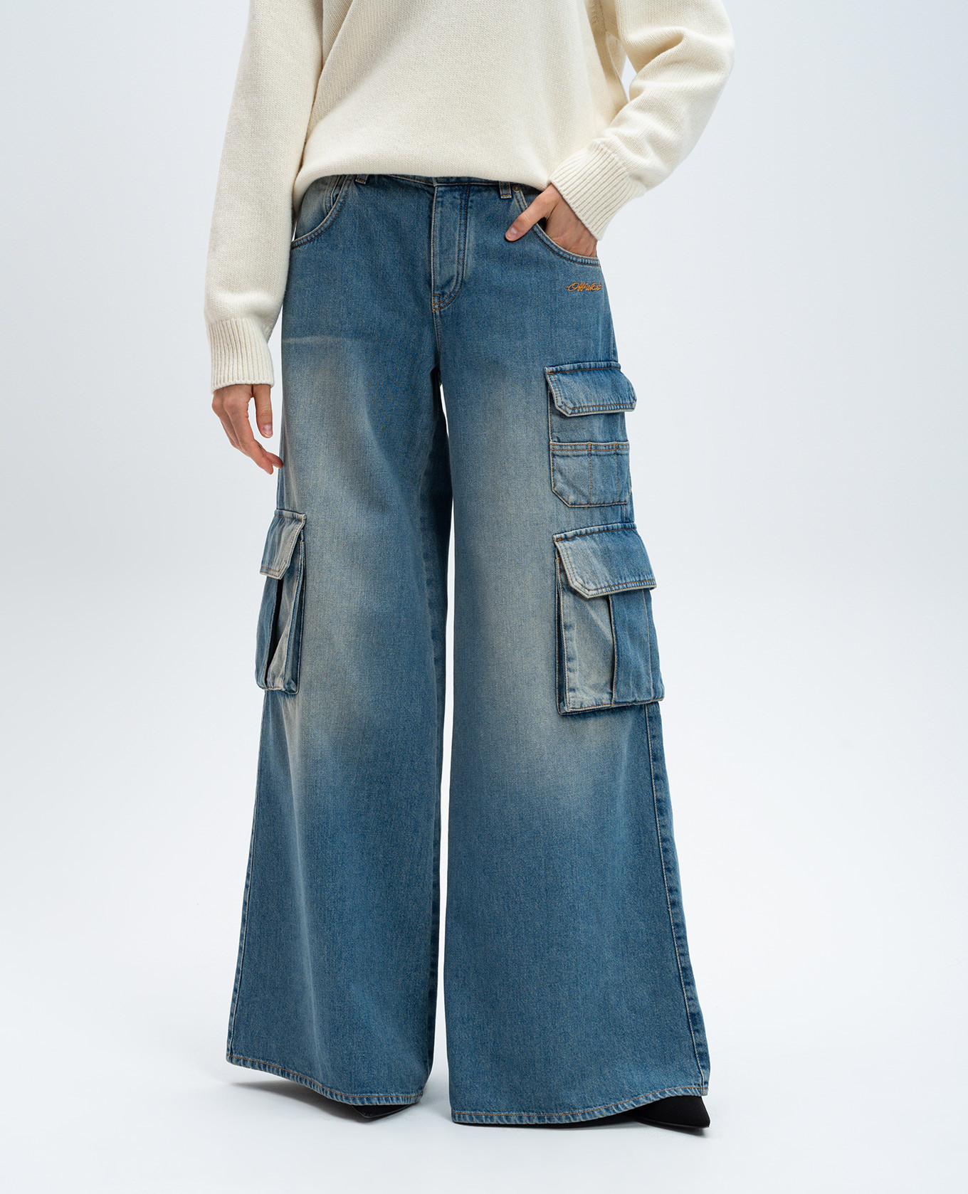 Blue logo cargo jeans Off-White 3
