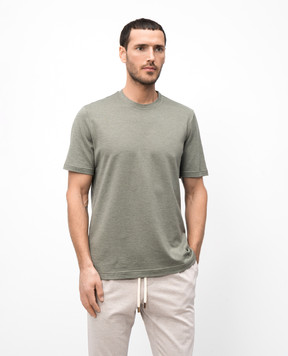 CAPOBIANCO Green t-shirt with logo patch 18M660TM004656