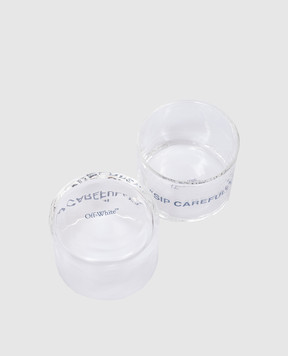 Off-White A set of glasses with the inscription Sip Carefully OHZK070T24GLA001