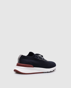 Brunello Cucinelli Blue sneakers with textured logo MZUPMBO252