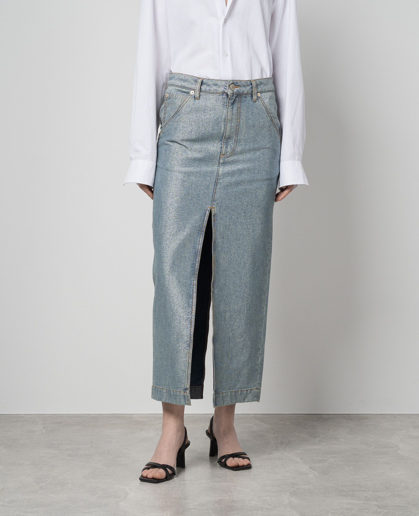 Erika blue denim skirt with lurex DARKPARK 3