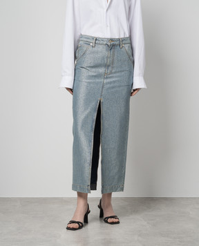 DARKPARK Erika blue denim skirt with lurex WSK02DBL06W051