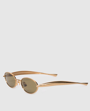 Bottega Veneta Sardine Oval Gold Sunglasses 821495V4450