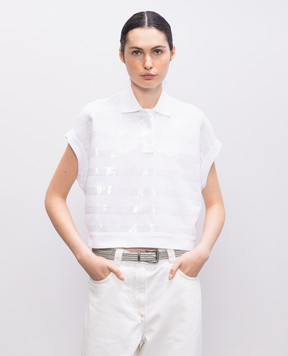 Brunello Cucinelli White polo with sequins M0T63SM415