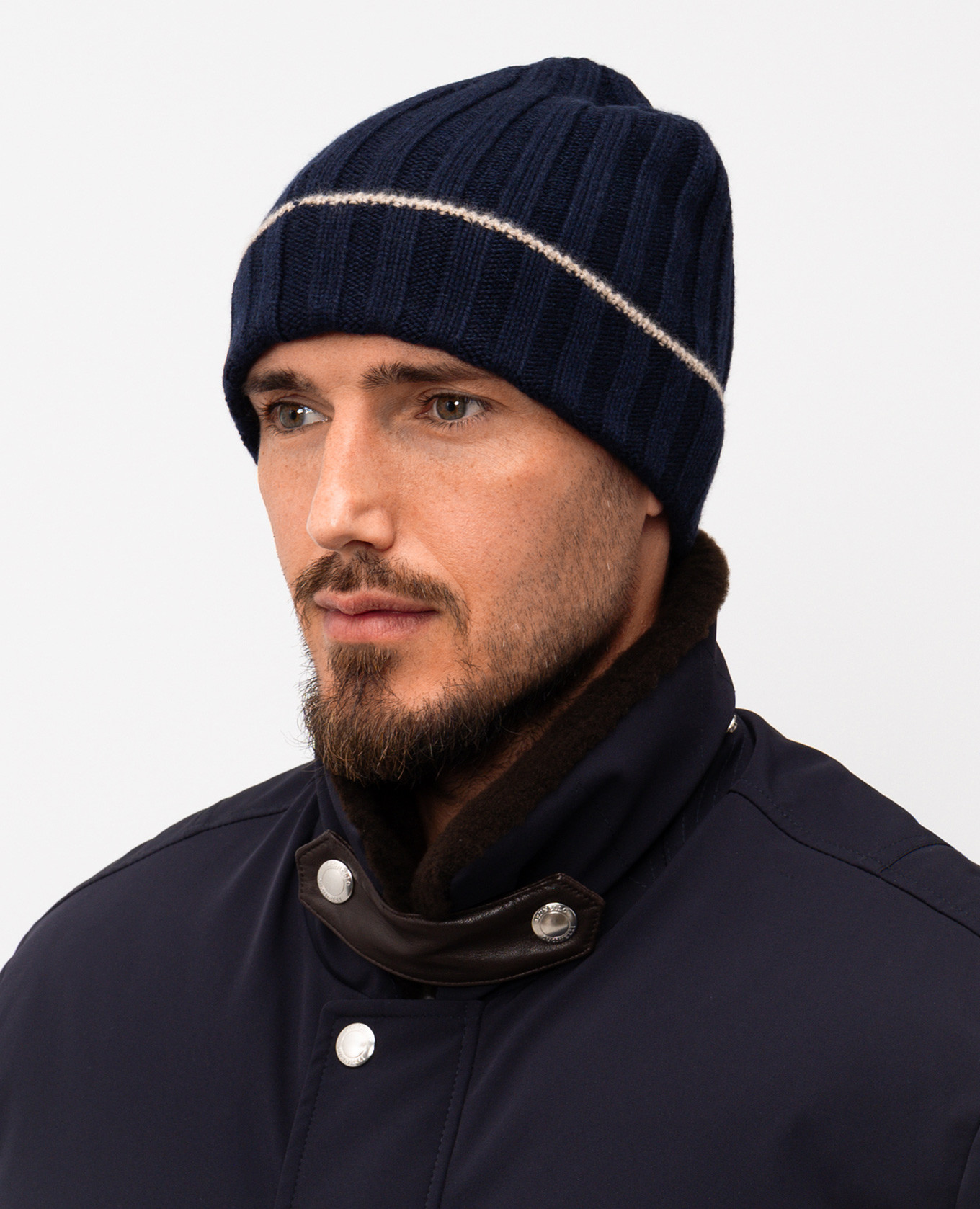 

Blue cashmere hat with fringe Brunello Cucinelli