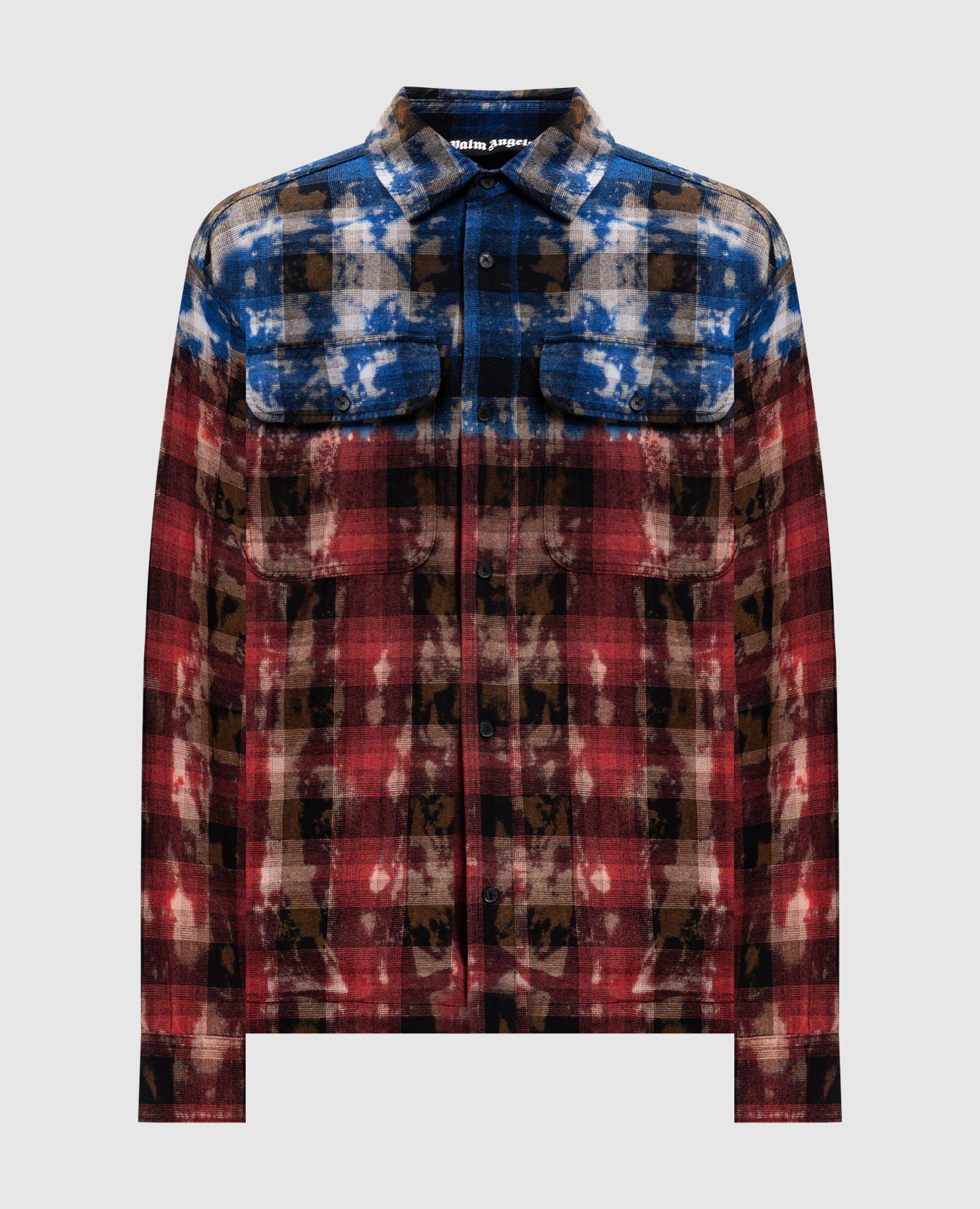 Red checkered shirt with logo Palm Angels