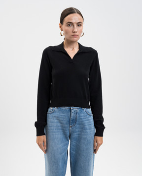 Dolce&Gabbana Black cashmere polo shirt FXZ33ZJDVC2