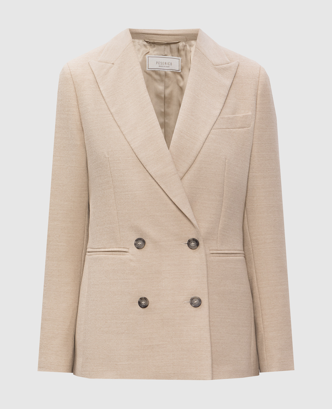 

Beige double-breasted wool jacket Peserico