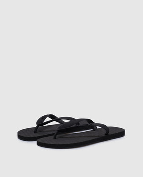 Vetements Black flip-flops with embossed logo UA66SL100Bw