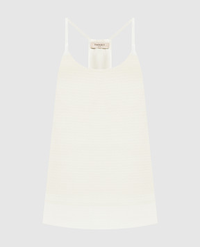 Twinset Beige patterned top with metallic logo 242TP2476