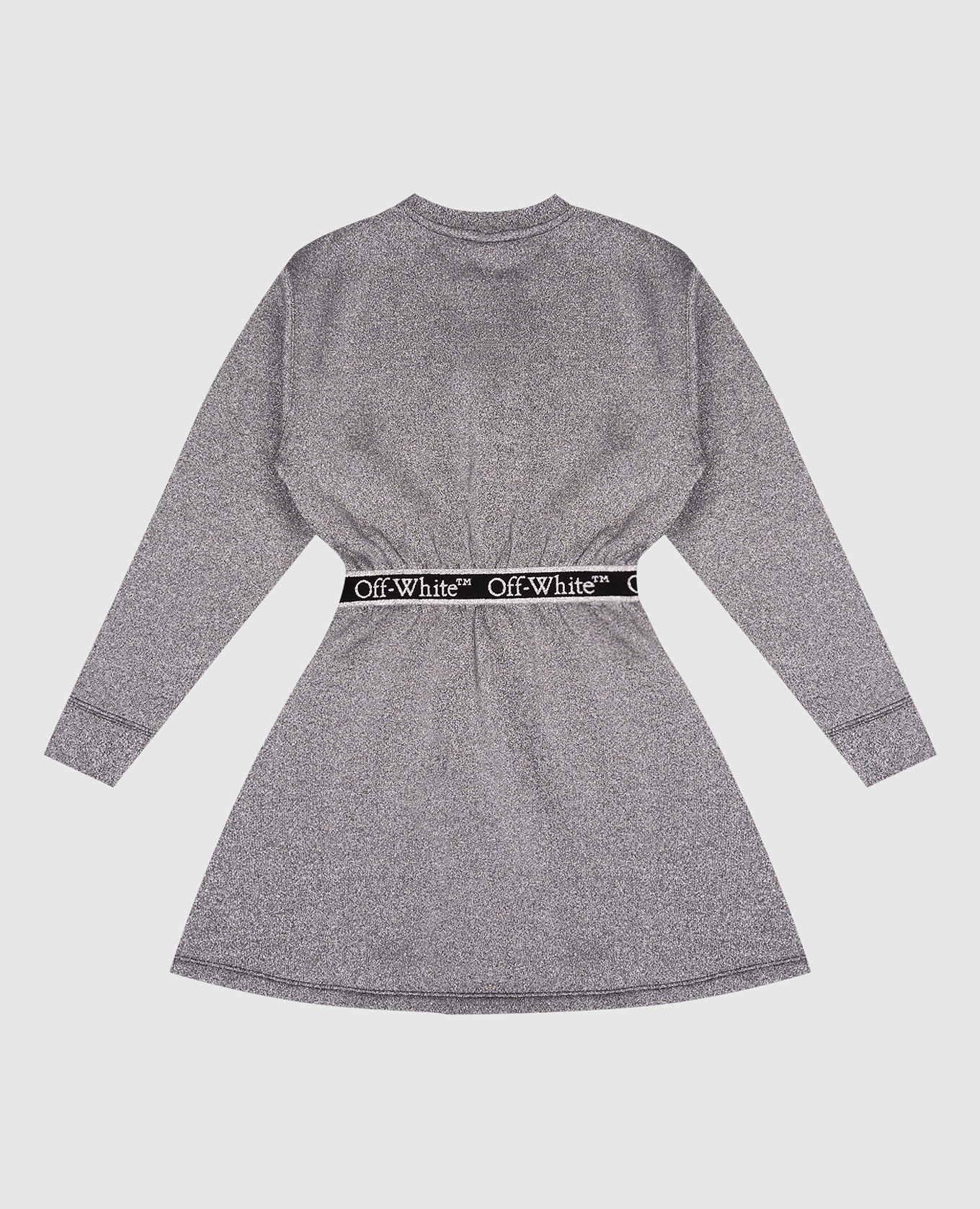 Children's gray lurex dress with logo pattern Off-White 2