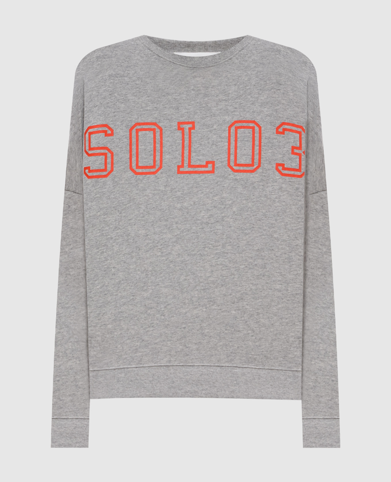 

Grey melange sweatshirt with print Solotre, Blue