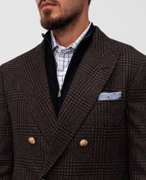 Brunello Cucinelli Blue double-sided printed silk pachet MI8770091