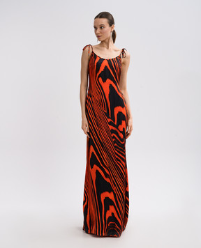 David Koma Red dress with animal print RE25DK78DL