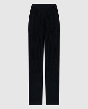 Twinset Black flared pants with a logo 242TP3042