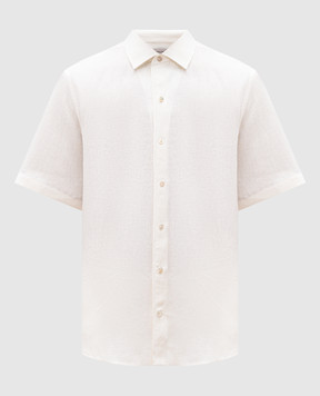 Agnona White linen shirt with logo TD09U5YU3039