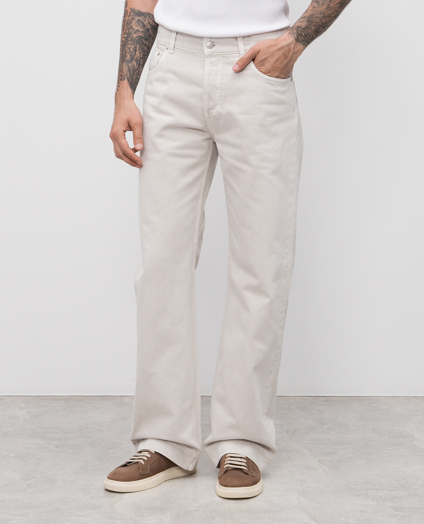 

Beige jeans with logo patch Alexander McQueen