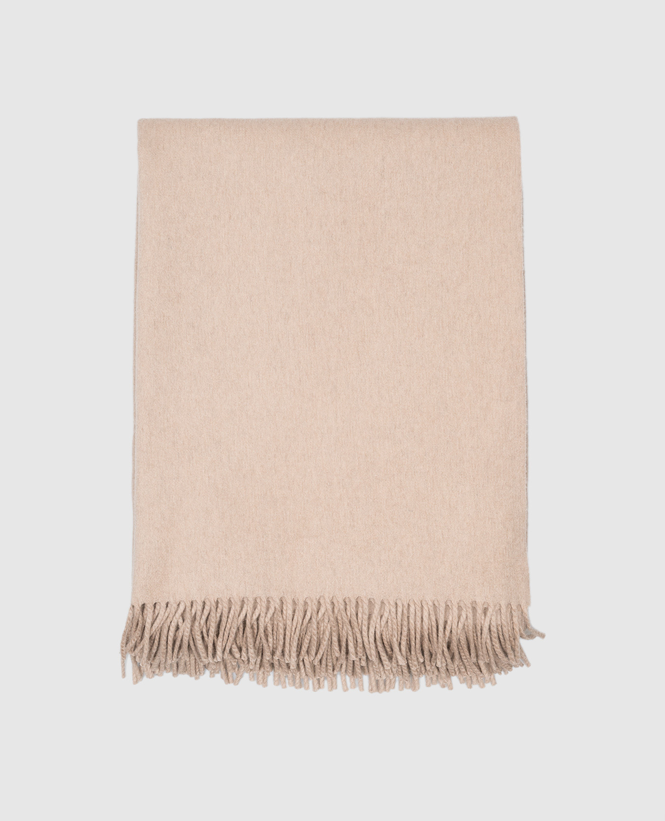 

Beige cashmere plaid with fringe Brunello Cucinelli
