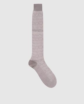 Peserico Gray socks with logo pattern S41068C0CC692