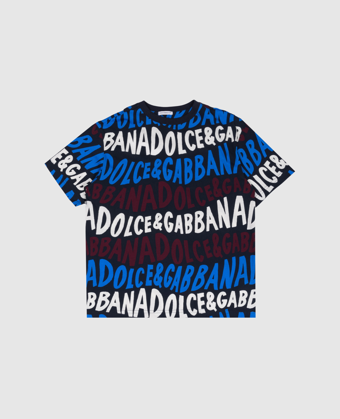 Children's blue t-shirt with logo print dolce&gabbana