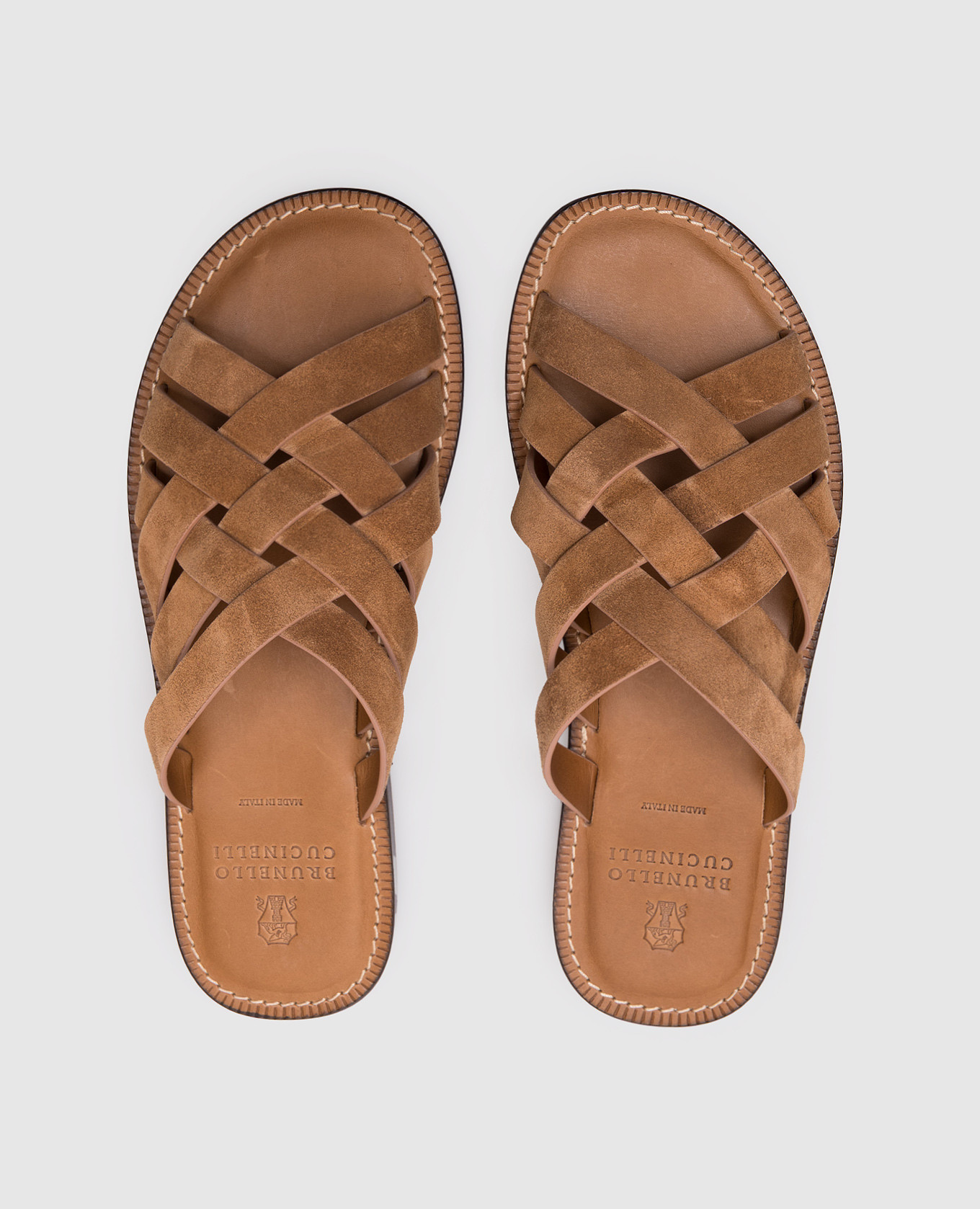 Brown suede flip-flops Brunello Cucinelli 4