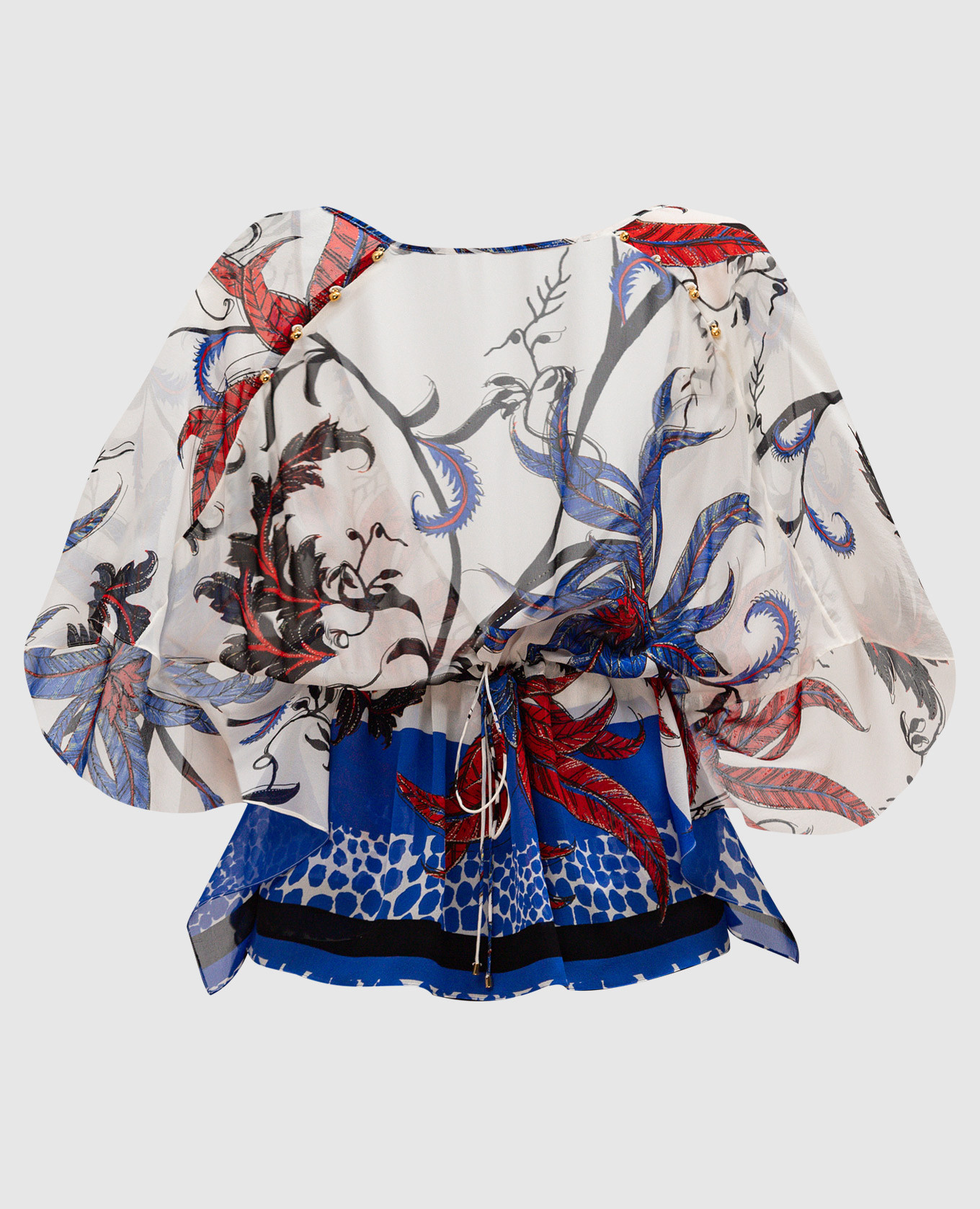 

White silk blouse with floral print Roberto Cavalli