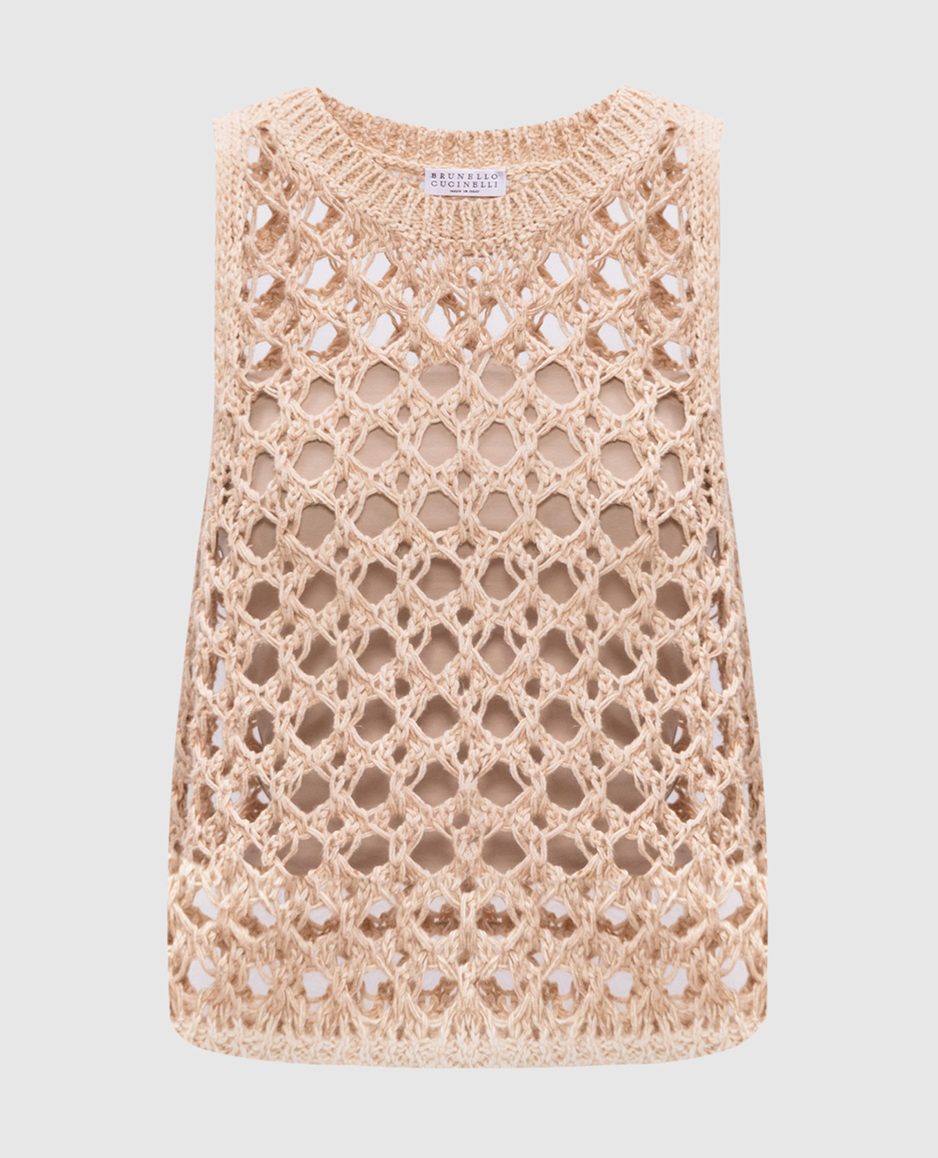 

Beige openwork top Brunello Cucinelli