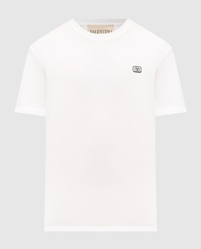 Valentino White T-shirt with logo patch 7V3MG10VAQ8