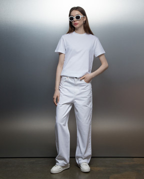 WARDROBE.NYC White jeans with logo patch W2048PC
