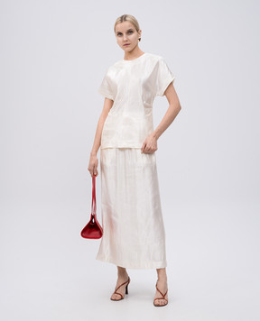 Lou Lou Studio LIAM beige linen and silk midi skirt LIAM