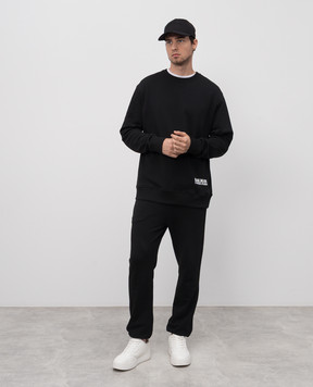 Balmain Black sweatshirt with logo print FH1JS001BD04