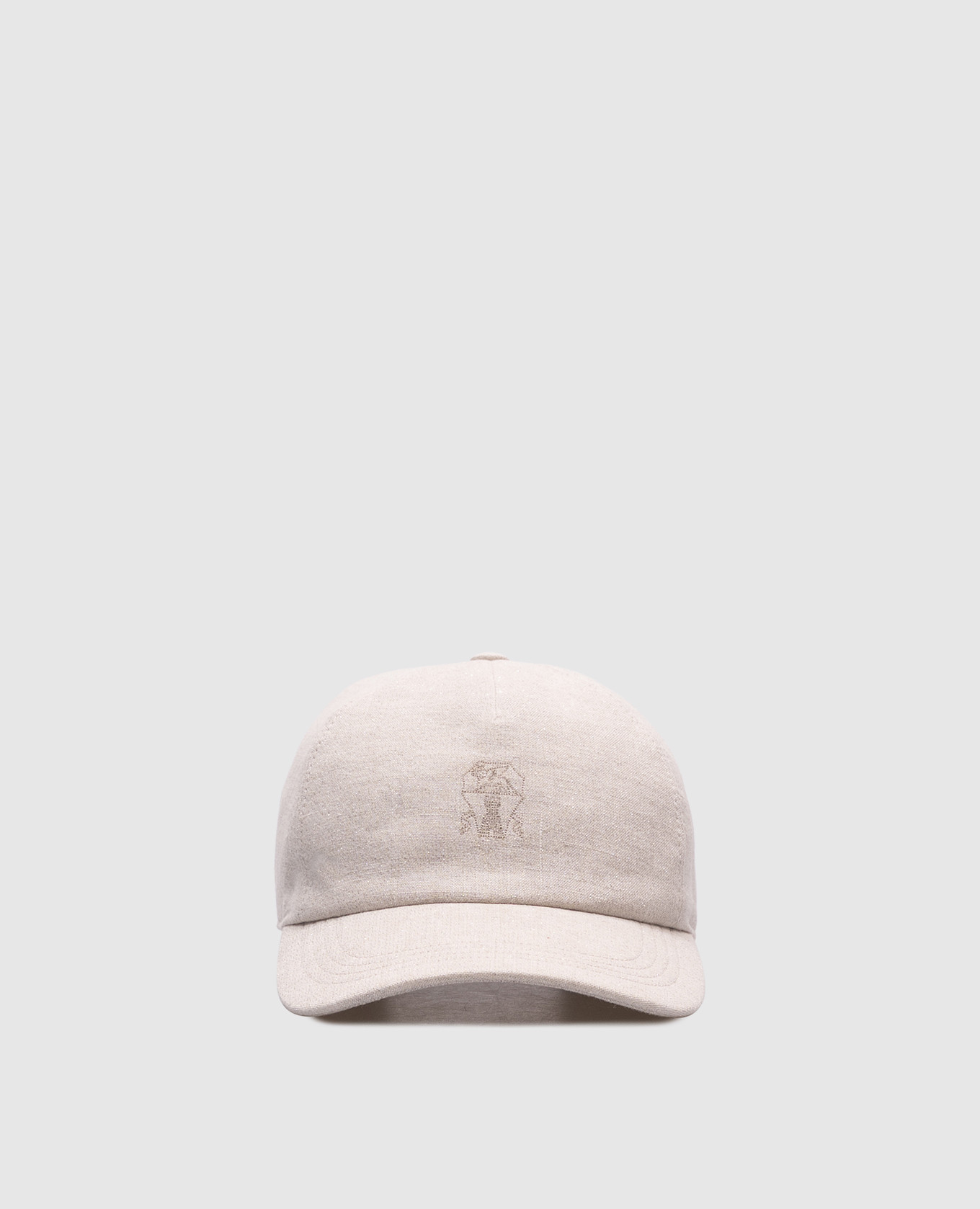 

Beige linen cap with embroidered logo emblem Brunello Cucinelli