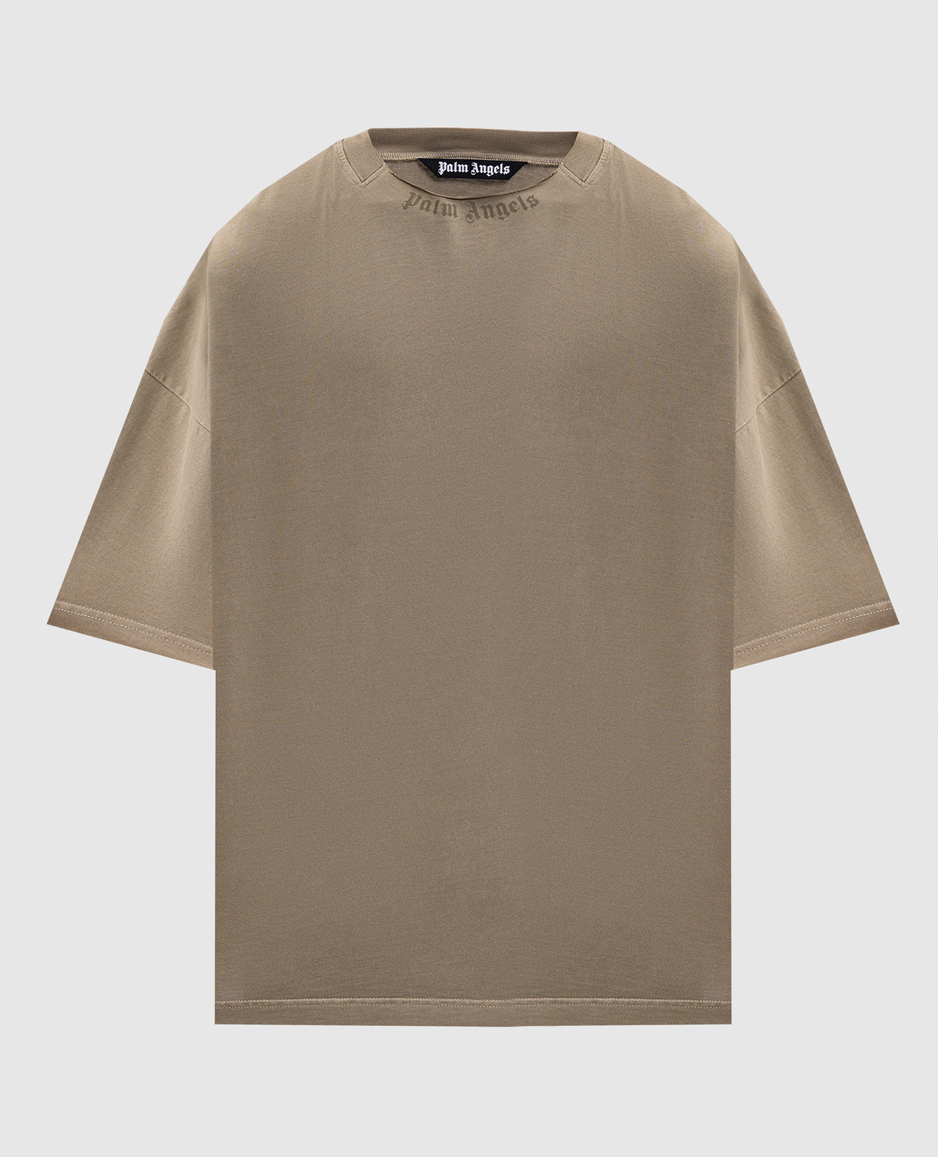 Khaki T-shirt with logo print