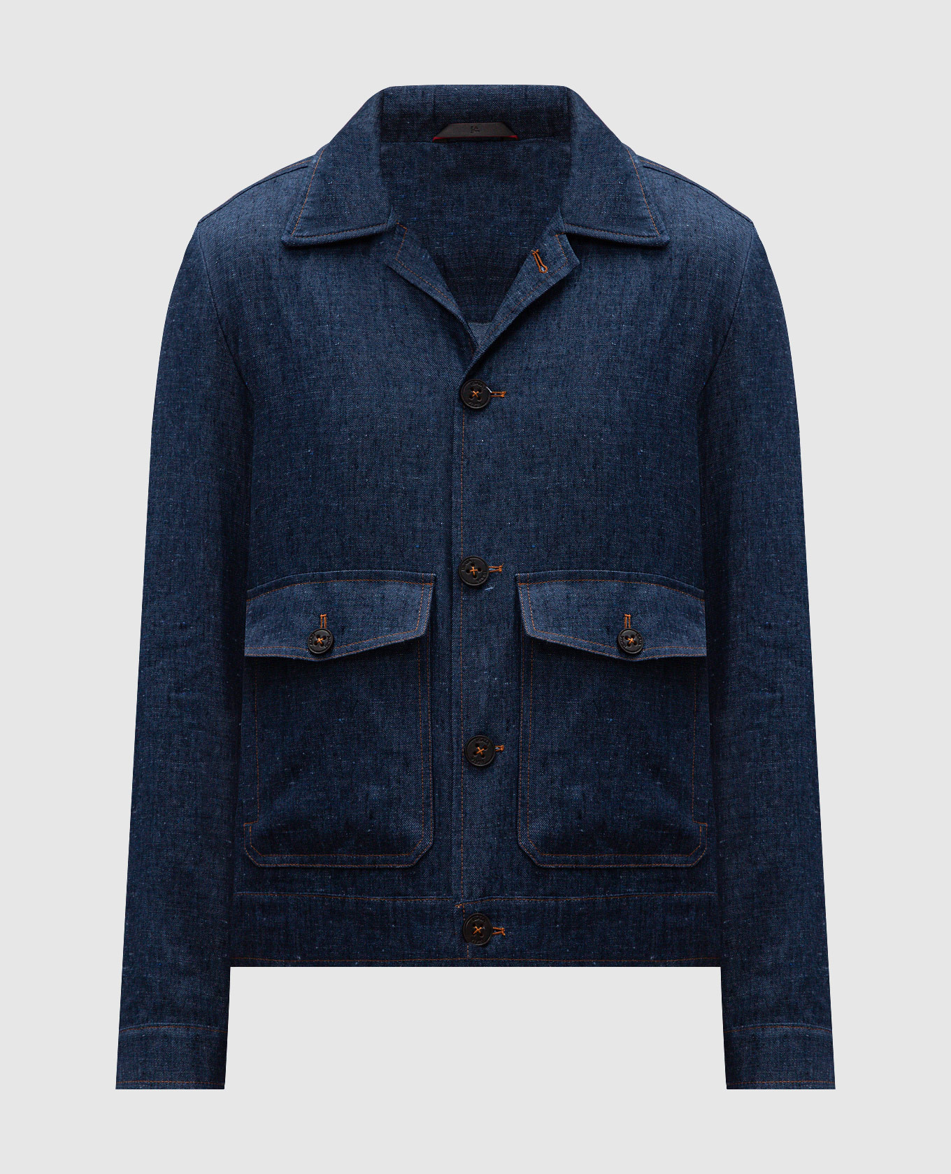 Blue linen, wool and silk jacket ISAIA
