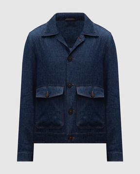 ISAIA Blue linen, wool and silk jacket SH723399270