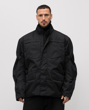 Vetements Set of black jacket with embroidered emblem and quilted jacket UH76OJ750B
