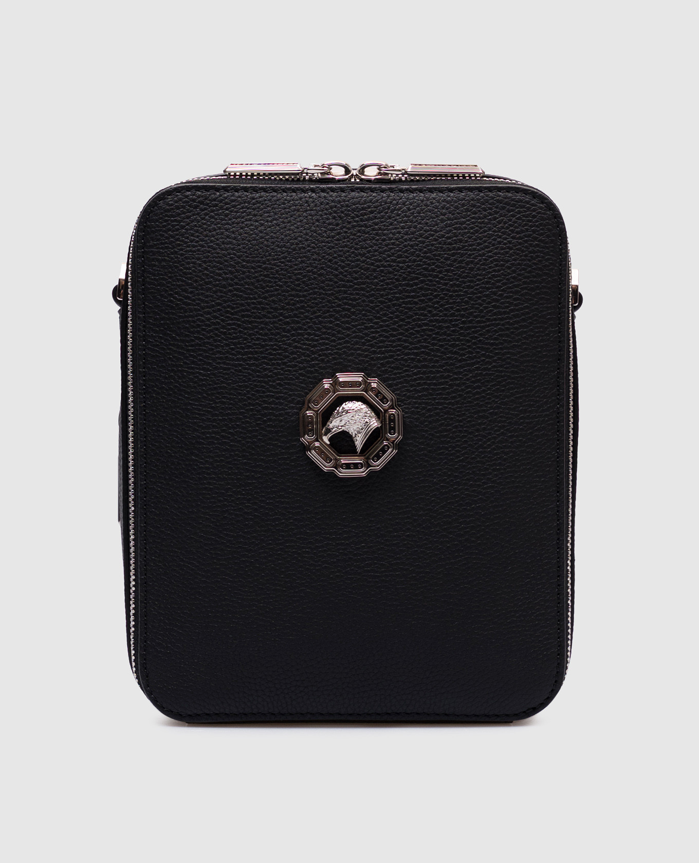 

Black leather bag with logo emblem Stefano Ricci