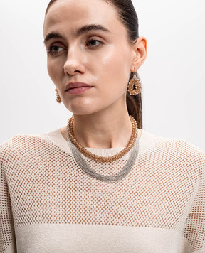 Peserico Necklace with beads and monil chain S35441C0CC446