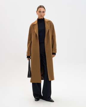 Heresis Brown wool coat with belt M11120G400