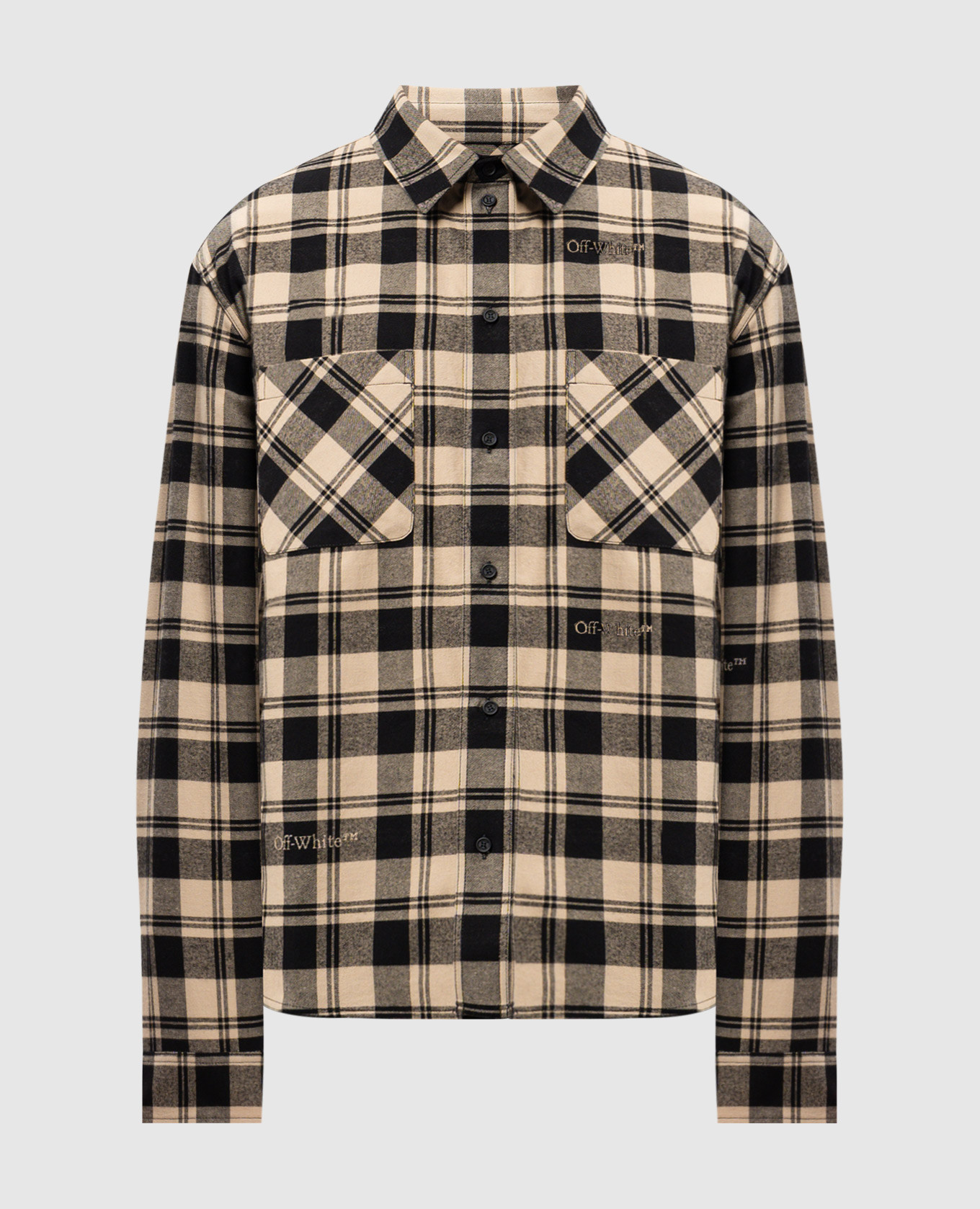 

Beige checked shirt with logo Off-White