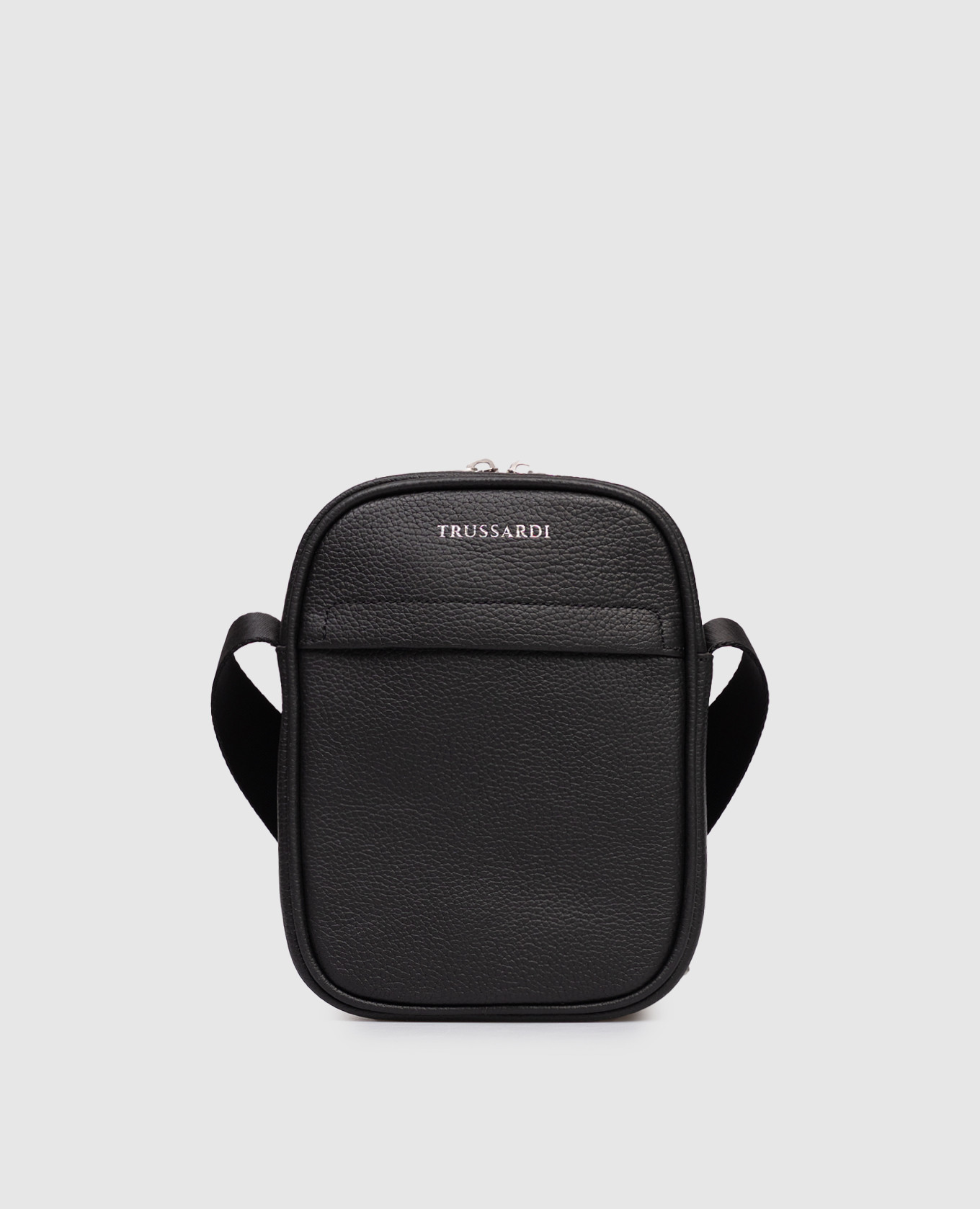 

Black leather cross-body bag with logo print Trussardi
