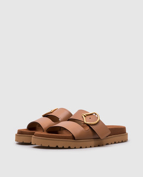 Sergio Rossi Brown leather flip-flops Zambia B11510MMVT06