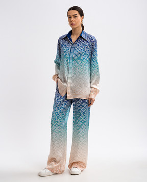 Casablanca Blue gradient silk trousers WPS25TR04902