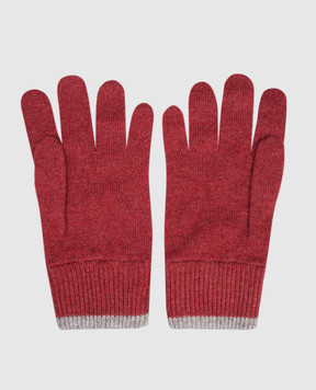 Brunello Cucinelli Children's red cashmere gloves B22M90100A