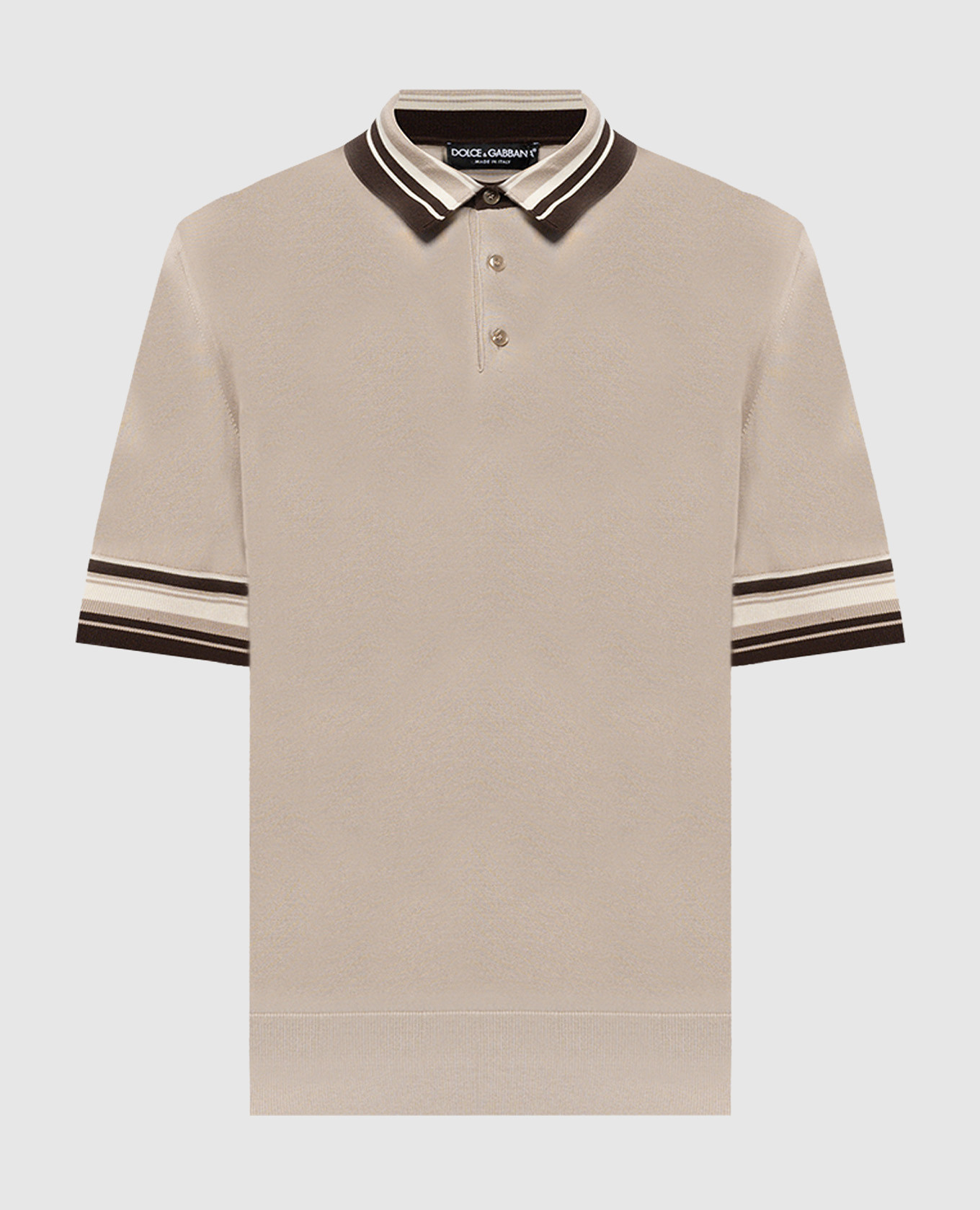 

Beige silk polo with DG logo embroidery Dolce&Gabbana