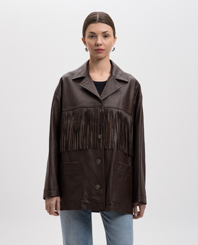 Simonetta Ravizza Dylan brown leather jacket S05JA322FL1