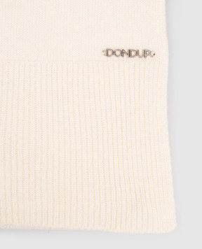 Dondup Beige cashmere and wool scarf with logo WK288Y00480DXXX
