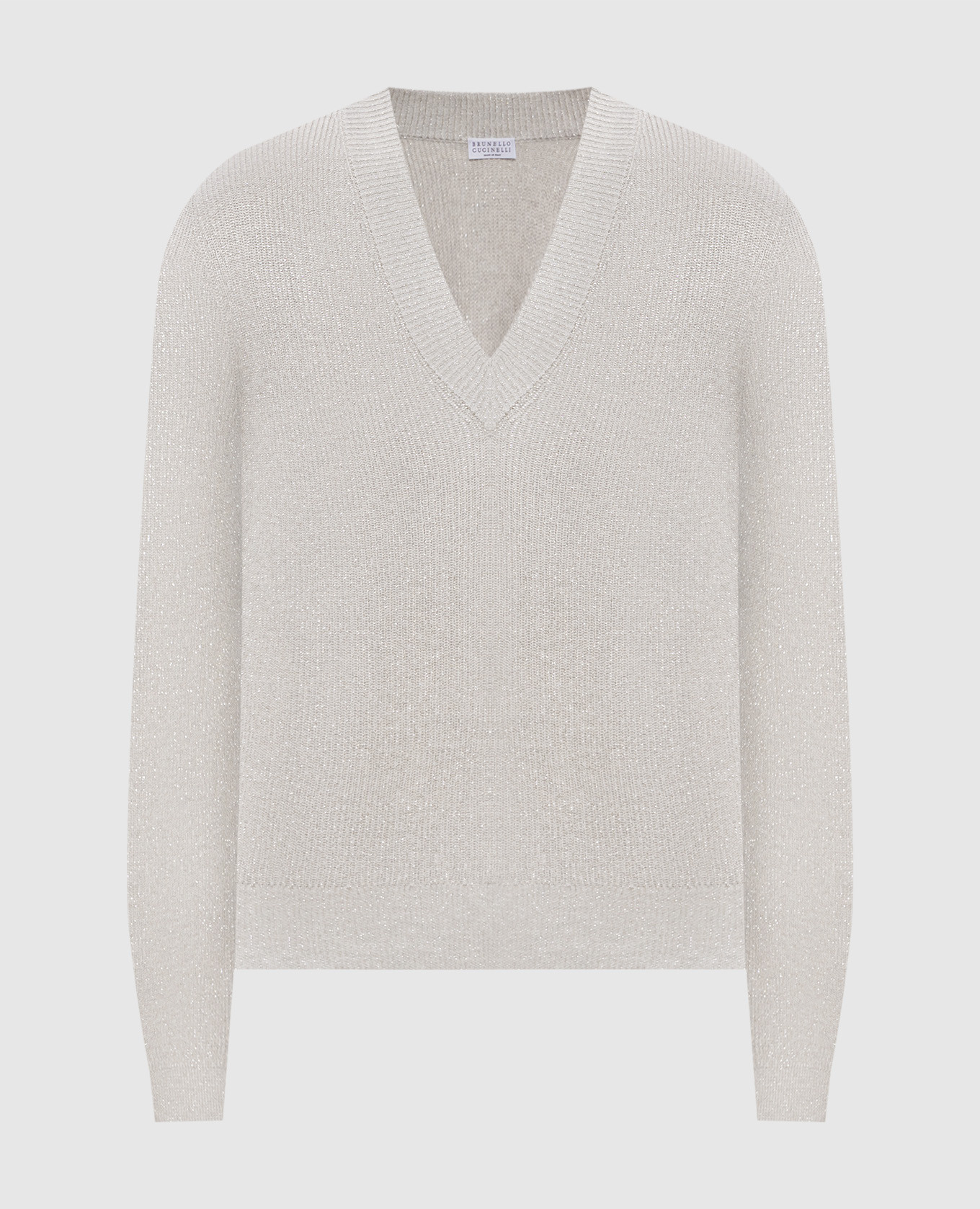 Gray pullover with lurex Brunello Cucinelli