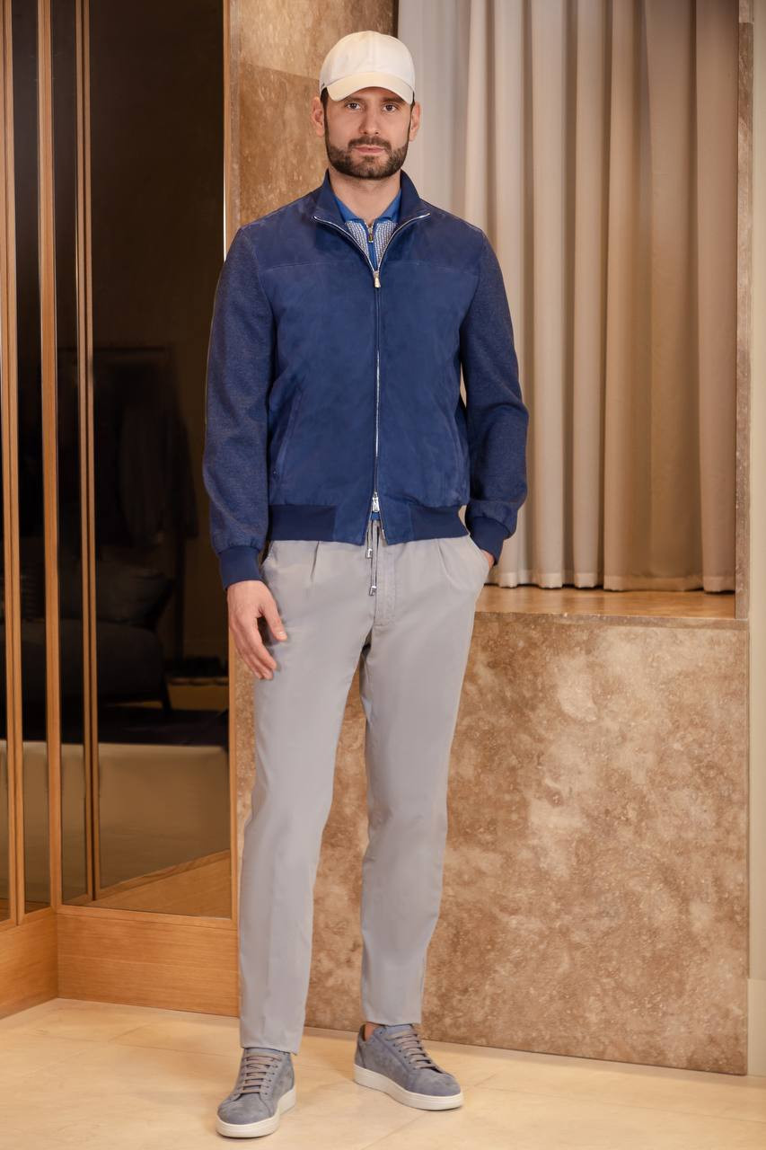 

Blue wool blend jacket Enrico Mandelli